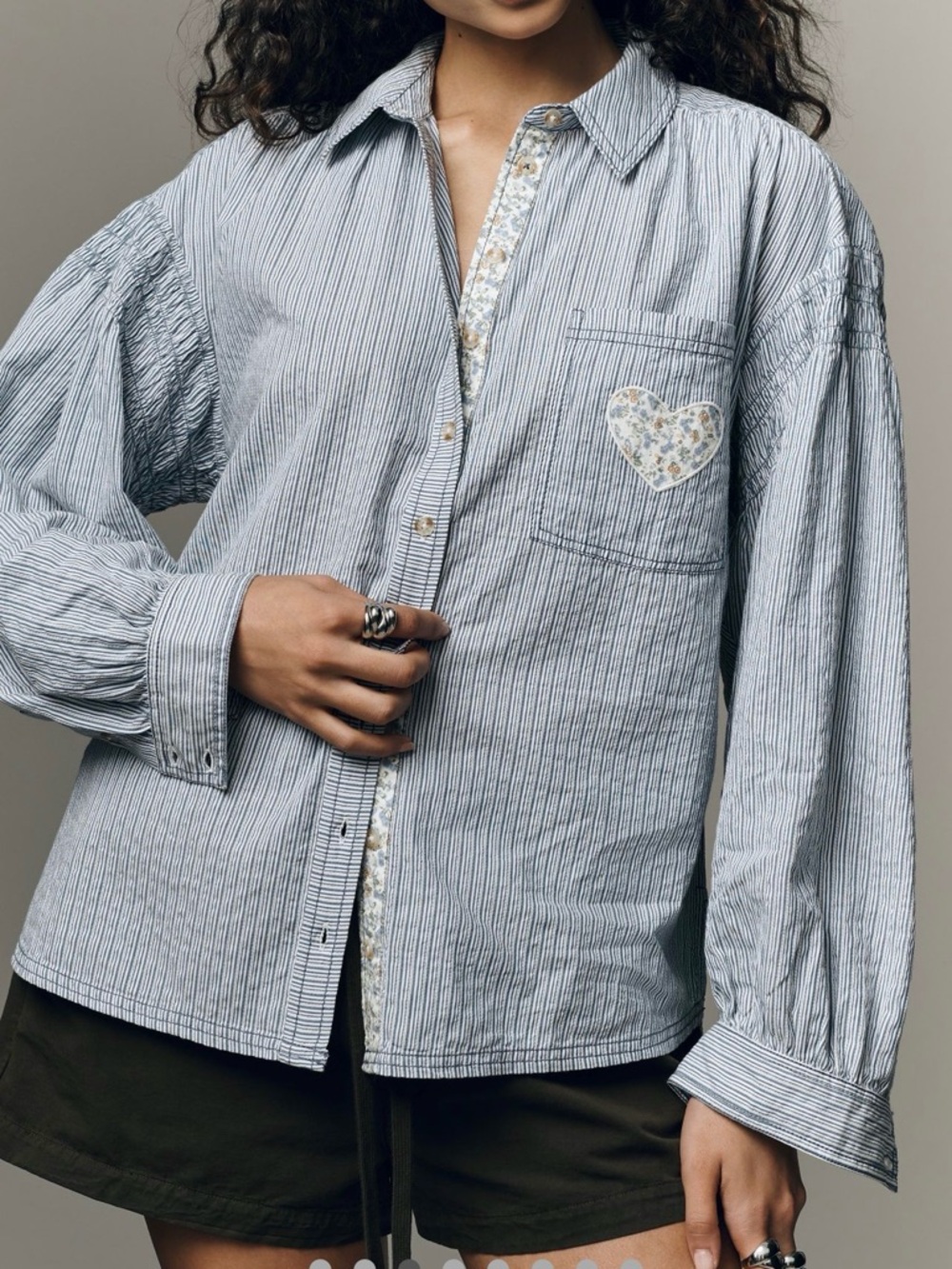 Anthropologie Pilcro mix print button down shirt - Picture 2 of 5